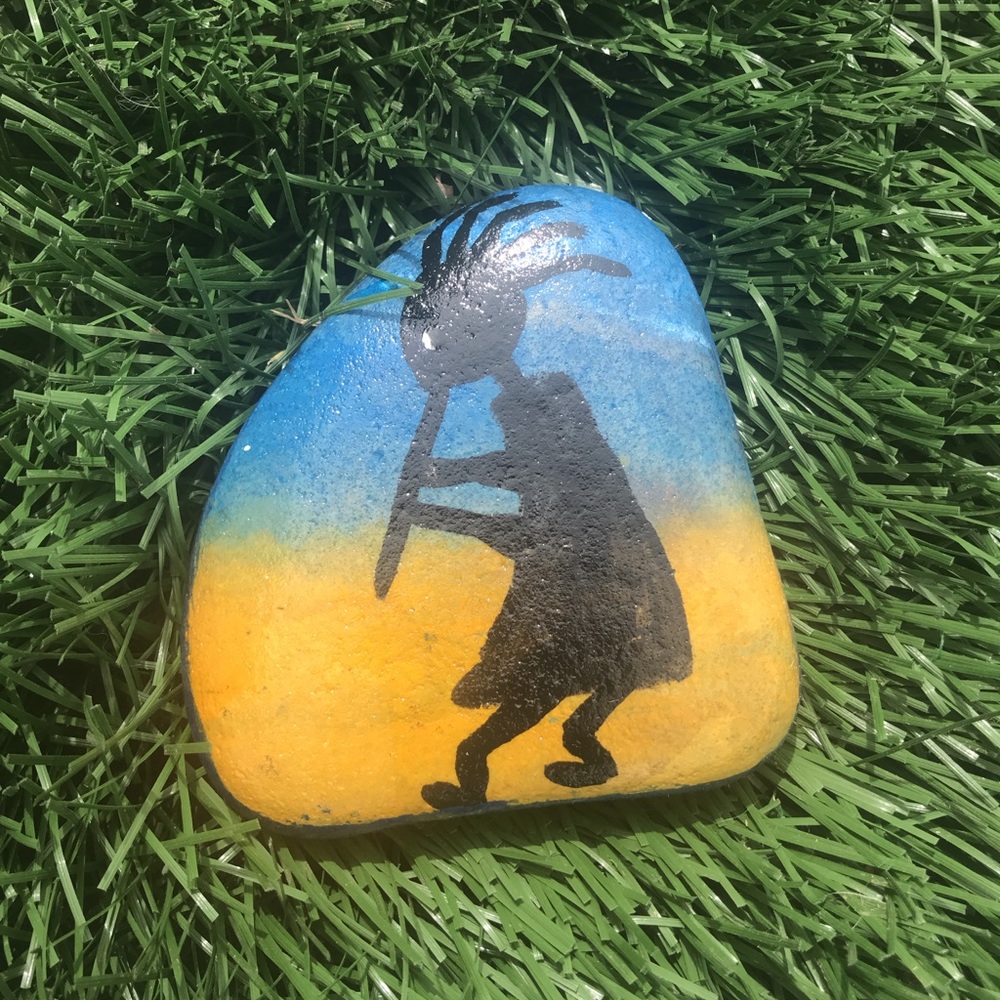 Kokopeli Painted rock southwestern home decor